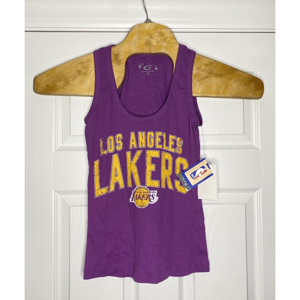 G -III Women's NBA Los Angeles Lakers Tank Top Purple Yellow XS‎ New